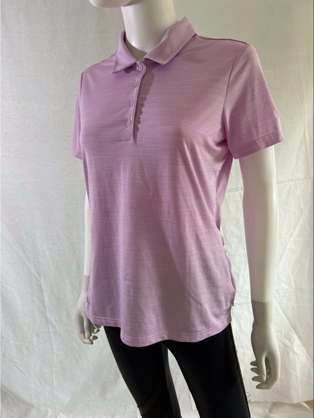 Adidas Women's Top Polo Golf Cotton Short Sleeve Purple Lilac Size M